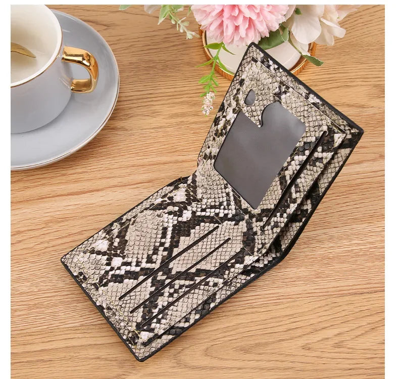 Retro Herren Geldbörse mit Kreativem Print – Weiches Leder Kurzformat | Multifunktionale Geldklammer mit Kartenfächern & Großem Stauraum Kaufschwan®