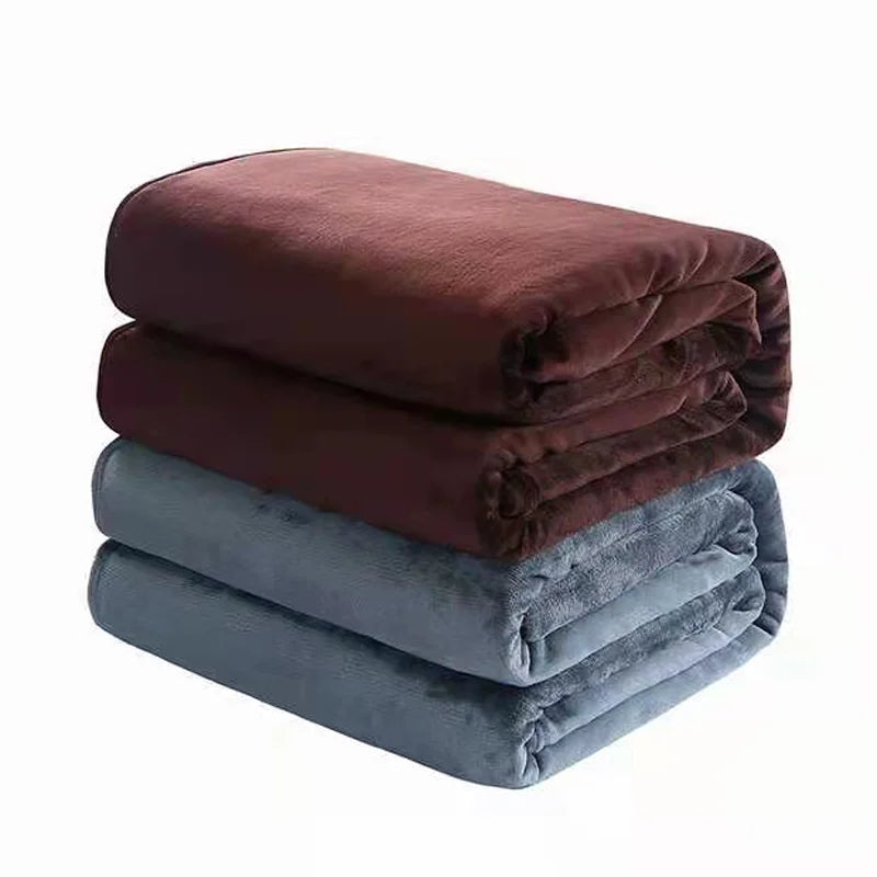 Korallfleece Flanell Decke – Weiche, warme und leichte Bettdecke, Sofabezug, Einfarbig Blau & Rosa Kariert Kunstpelz Kaufschwan®