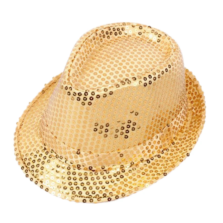 Britischer Top Jazz Hut – Herren & Damen Bühnenhut mit Pailletten, Glänzende Weihnachtsfedora, Party, Eltern-Kind, Halloween Kaufschwan®