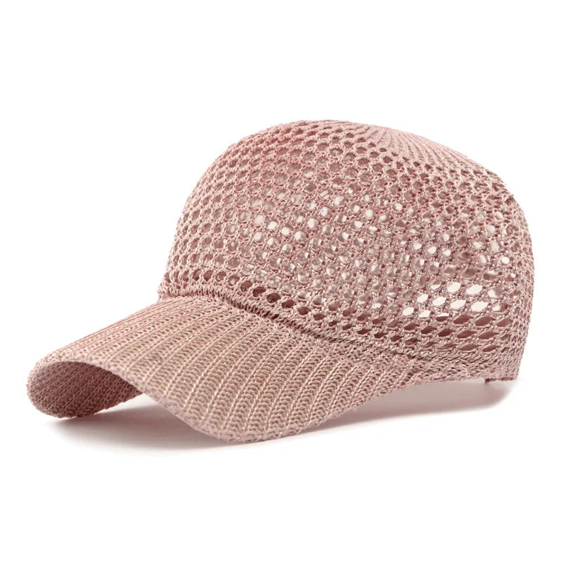 Sommer Einfarbige Atmungsaktive Baseballkappe | Sport Mesh Outdoor Sonnenhut | Leicht & Verstellbar Kaufschwan® Rosa Adjustable
