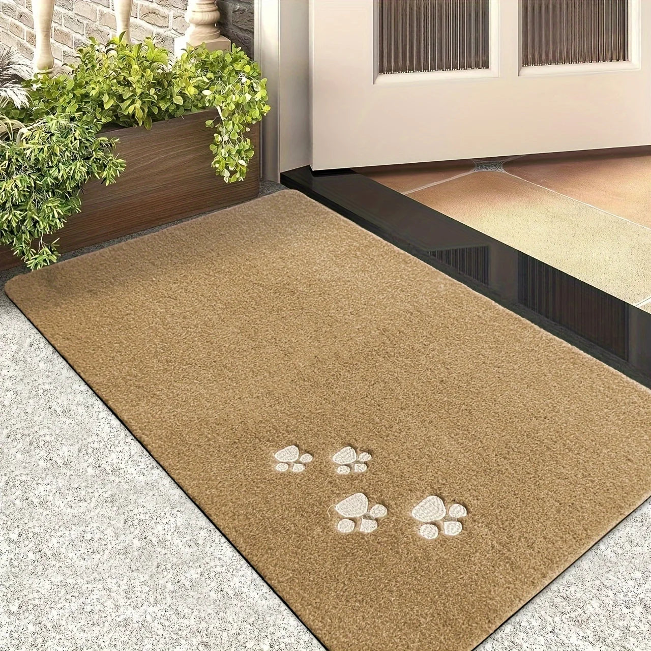 Willkommensmatte mit Pfotenabdruck – Maschinenwaschbare Polyester-Matte für Eingangsbereich, Wohnzimmer, Schlafzimmer, Küche & Bad Kaufschwan® 50X80cm