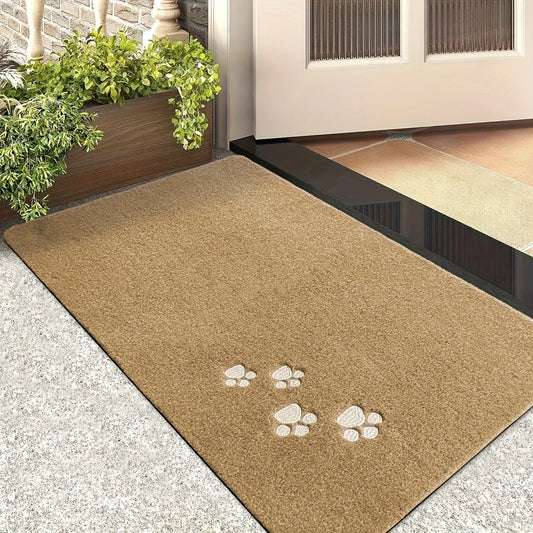 Willkommensmatte mit Pfotenabdruck – Maschinenwaschbare Polyester-Matte für Eingangsbereich, Wohnzimmer, Schlafzimmer, Küche & Bad Kaufschwan® 50X80cm