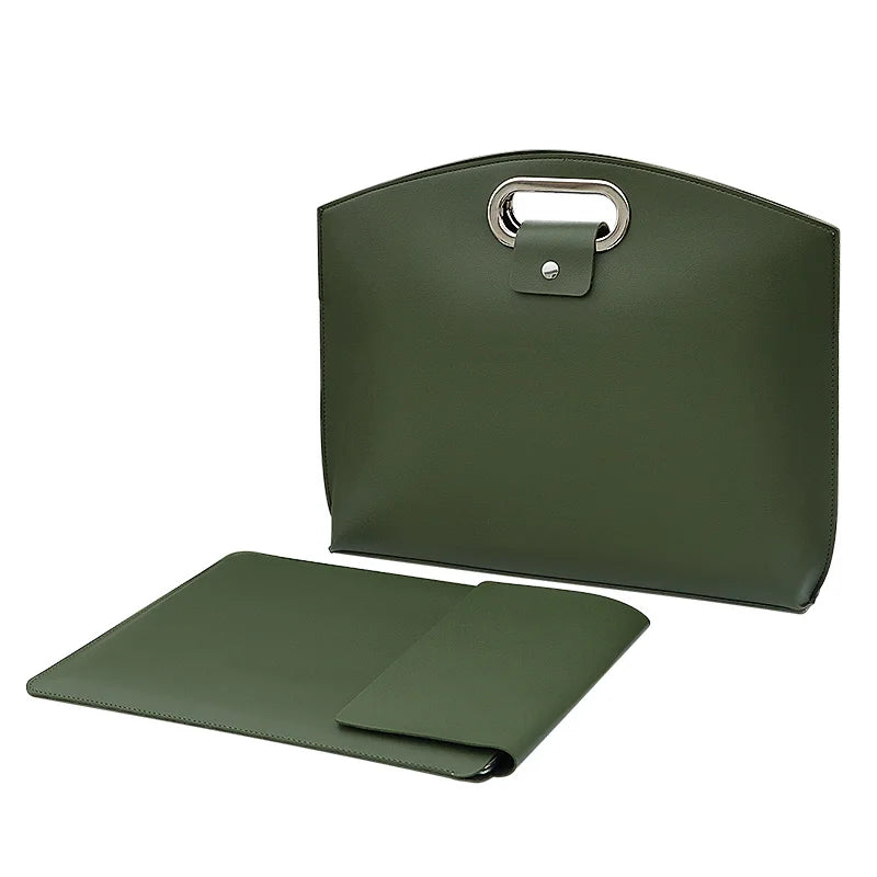 Luxuriöse Business Laptop Tasche – Wasserdichte Computer Aktentasche, Dokumenten-Handtasche & Elegante Tragetasche für Damen & Herren Kaufschwan® Dunkelgrün 13-15 Zoll