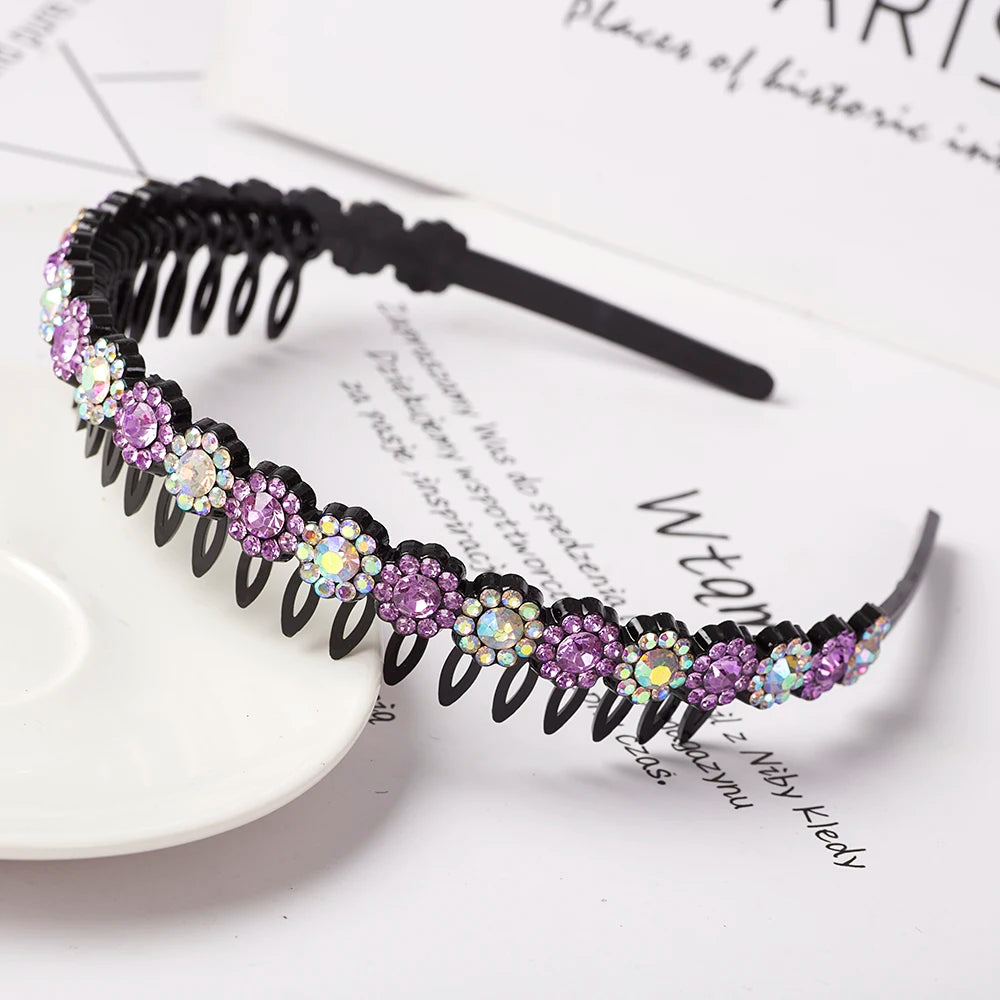 Eleganter Haarreif mit Perlen & Strass – Elastisches, rutschfestes Stirnband mit Blumen für Damen & Mädchen