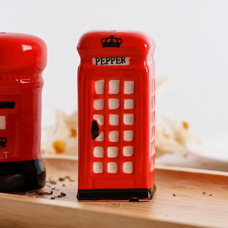 2er Set Keramik Gewürzstreuer – Telefonzelle & Briefkasten Design Salz- & Pfefferstreuer | Originelle Küchen Dekoration Kaufschwan®