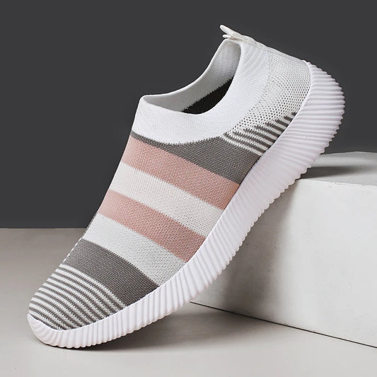 Damen Vulcanized Slip-On Sneaker – Hochwertige Freizeitschuhe | Bequeme Loafer für Spaziergänge | Übergrößen bis 44 Kaufschwan® Rosa 35