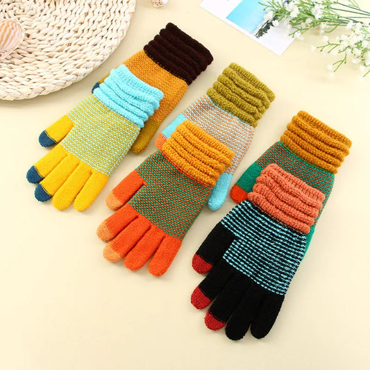 Damen Kaschmir Optik Strickhandschuhe – Warme Winterhandschuhe mit Touchscreen | Verdickte Vollfinger Handschuhe für Herbst & Winter Kaufschwan®