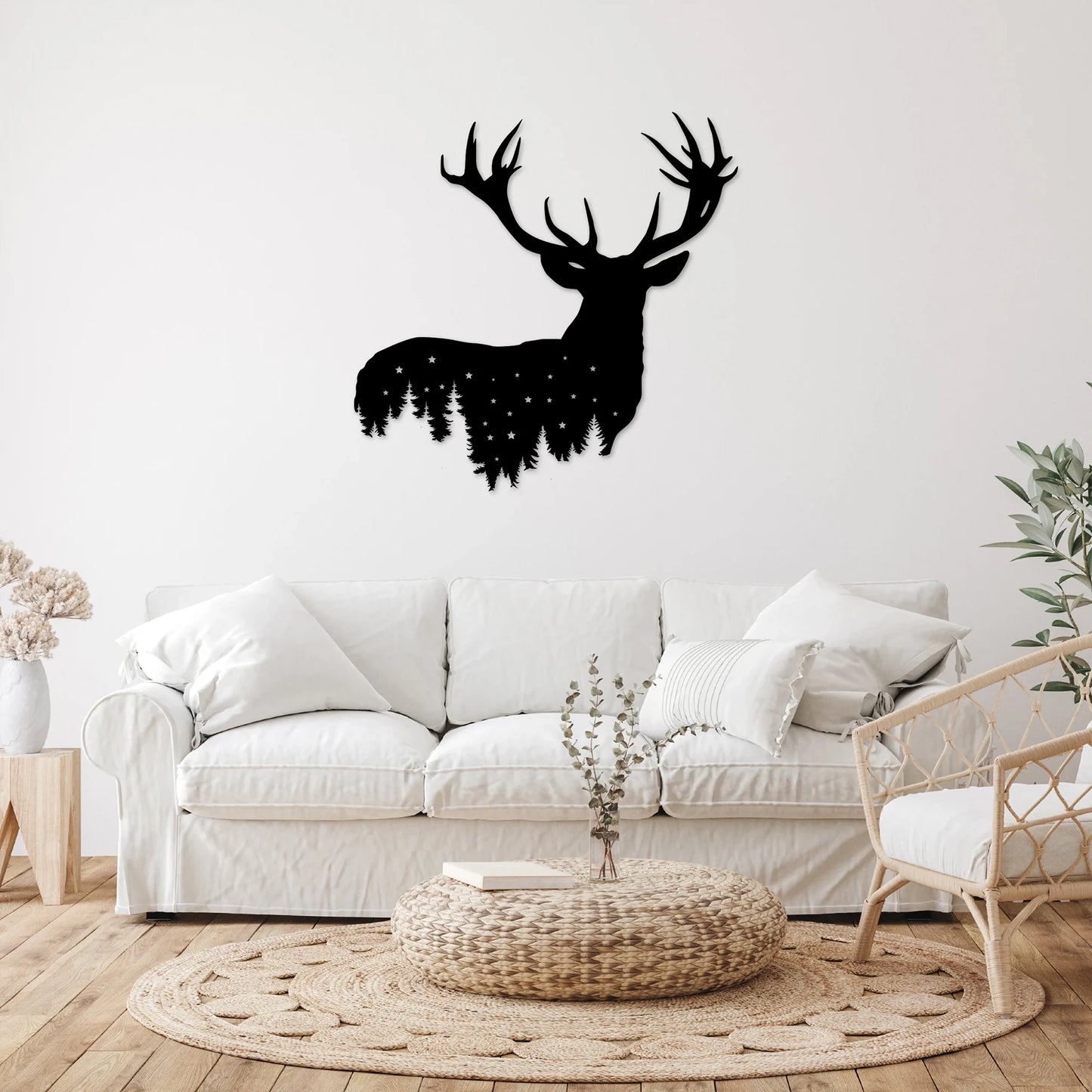 Hirsch Metall Wandbild – Stahl Wanddeko für Wohnzimmer & Außenbereich Kaufschwan®