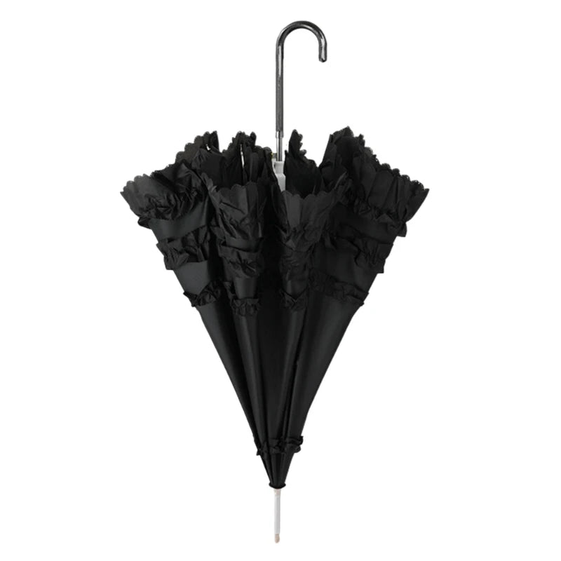 Leichter Sommer & Regen Spitzen Schirm – Sommer Lolita Spitzen-Parasol – Femininer Damen Sonnenschirm, Niedlicher Haushalts-Schirm für Sonne & Stil