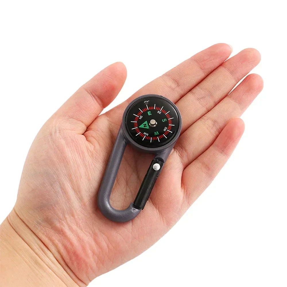 Outdoor Kompass Karabiner Schlüsselanhänger – Mini Camping Buckle für Bergsteigen, Wandern, Rucksäcke & Survival | Kinder Geschenkclip mit Kompass Kaufschwan®