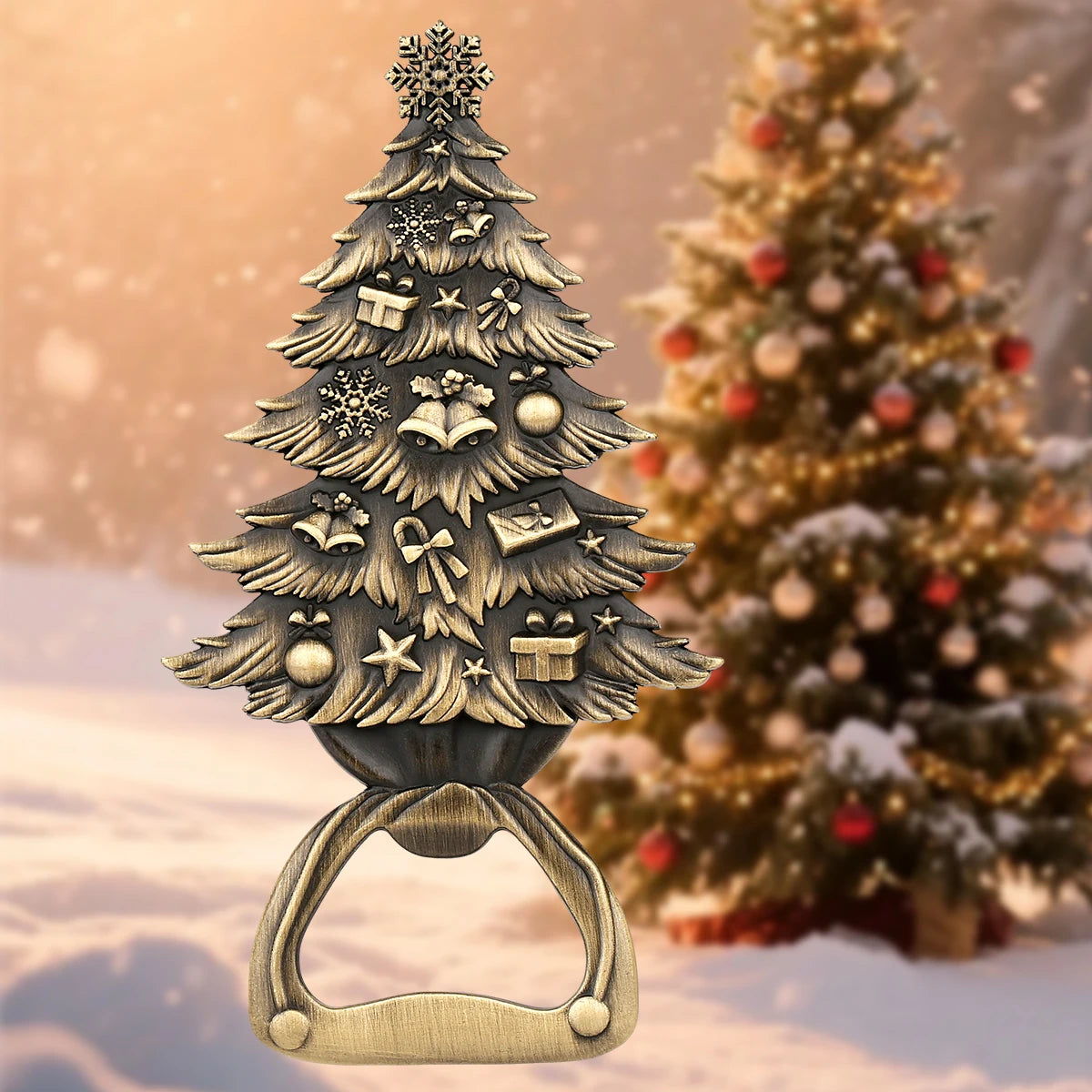 Weihnachtsbaum Flaschenöffner – Bronze/Grau/Gold Geschenk für Männer & Vater Kaufschwan®