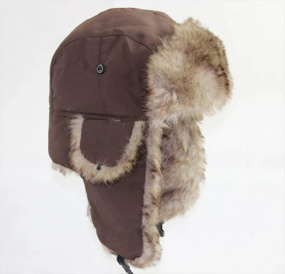 Unisex Trapper Aviator Trooper Mütze – Winter Bombermütze mit Ohrenklappen & Kunstfell | Warme Russische Skimütze für Damen & Herren Kaufschwan®