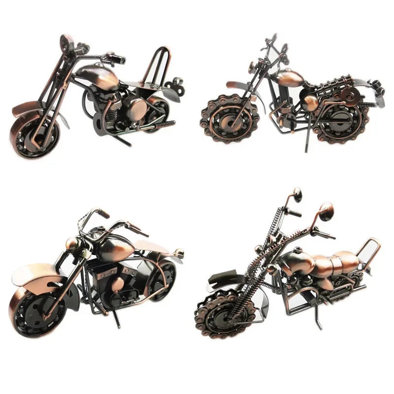 Retro Motorrad Modell aus Metall – Handgefertigte Eisen-Motorradfigur für Zuhause, Büro und Sammlungen