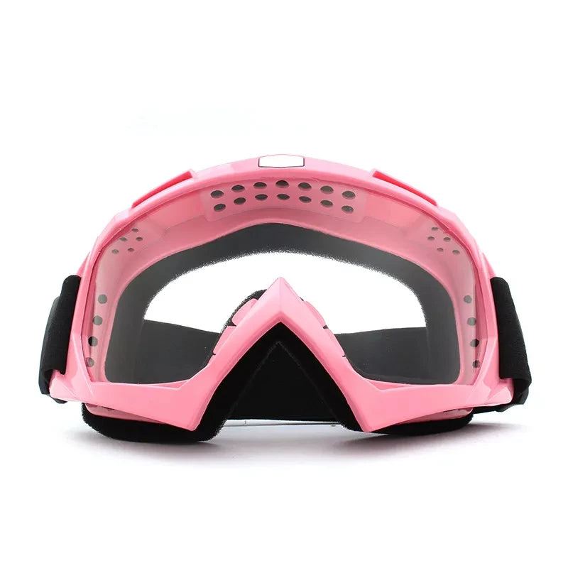 Transparente Skibrille – Winddichte Motorrad- & Fahrradbrille | HD Anti-Beschlag Schneebrille für Outdoor Sport & Winteraktivitäten Kaufschwan® Klar-Rosa