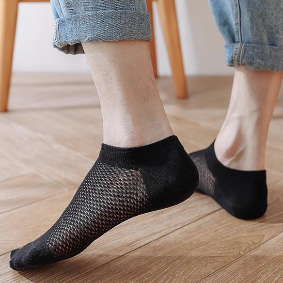 1 Paar Herren Modische Sommer & Herbst Rutschfeste Unsichtbare Baumwoll-Knöchelsocken | Atmungsaktive Haussocken Kaufschwan®