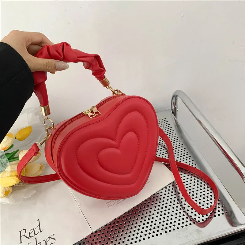 Herzform Schultertasche – Kleine PU Leder Crossbody & Handtasche mit Henkel für Damen | Designer Love Bag Kaufschwan®