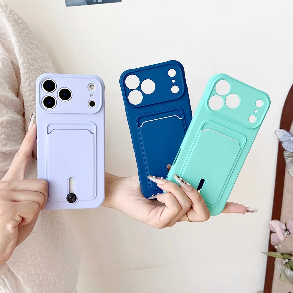 Handyhülle mit Kartenfach für iPhone 18 Pro & iPhone 18 Pro Max – Stoßfeste Weiche Silikon-Schutzhülle Kaufschwan®