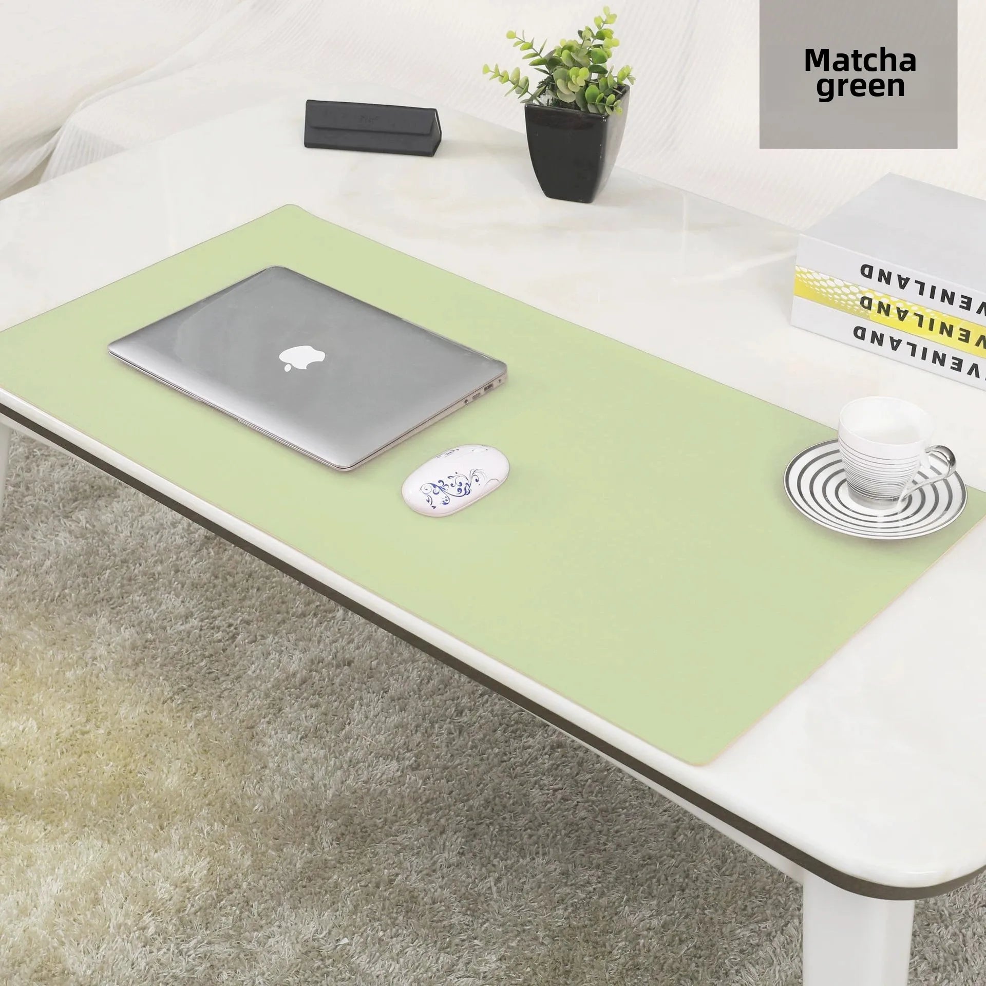 PU Leder Schreibtischunterlage – Groß 60x30cm Wasserdichtes Mousepad | Tastaturmatte & Gaming Mauspad Kaufschwan® Grün