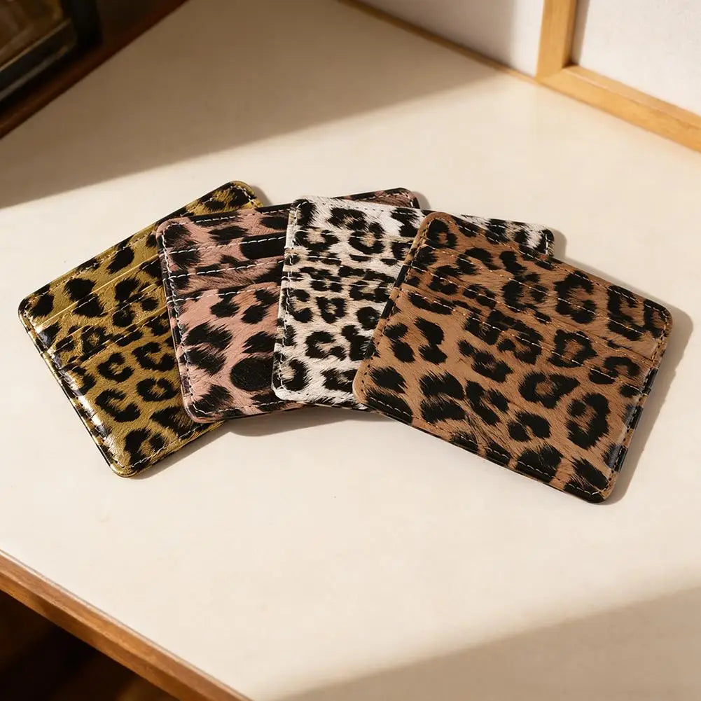 Leopardenmuster-Kartenetui aus PU-Leder für Damen – Ultradünne Mini-Geldbörse für Kredit-, Ausweis- & Fahrkarten Kaufschwan®