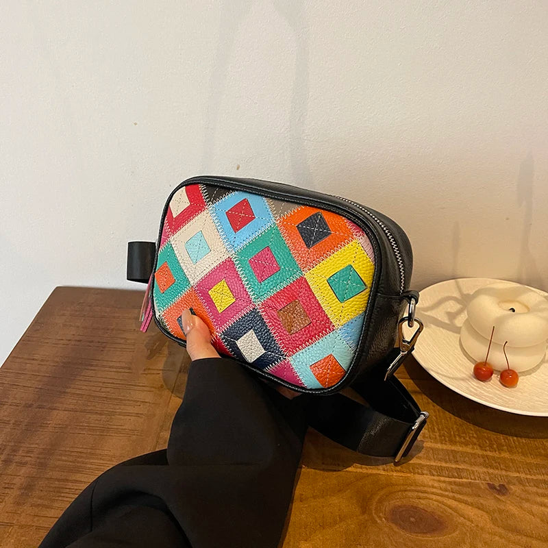 Kleine Bunte Ledertasche – Luxus Damen Handtasche, Crossbody & Schultertasche in Hochwertiger Verarbeitung