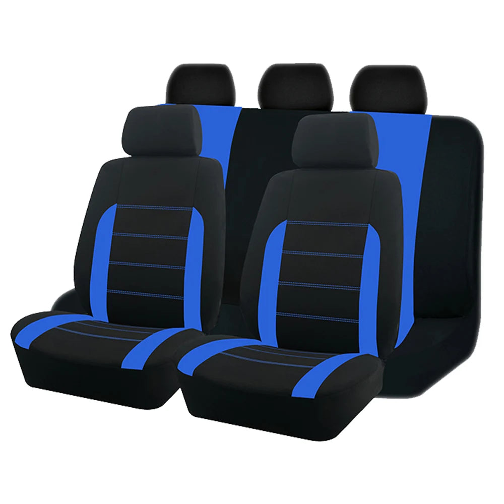 Universelle Autositzbezüge – Komplettset für Auto, SUV, LKW & Van – Strapazierfähig, Atmungsaktiv & Leicht zu Montieren Kaufschwan® Blau 5-Sitzer