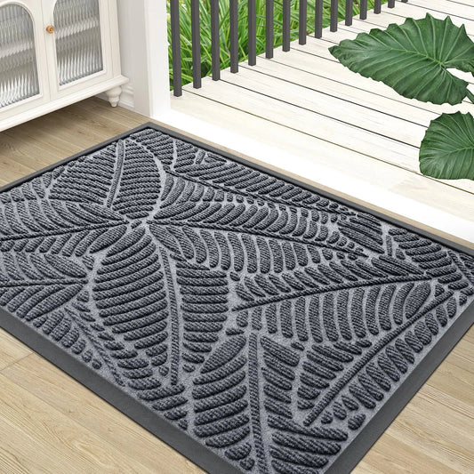 Strapazierfähige Gummi-Eingangsmatte – Schmutzfangend, Rutschfest, Wasserdicht & Pflegeleicht für Garten und Zuhause Kaufschwan® Grau 61x91.5cm