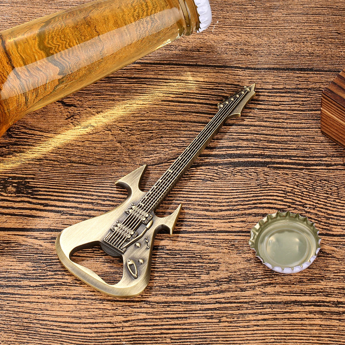 Gitarren Flaschenöffner aus Metall – Bronze/Grau Geschenk für Musikliebhaber Kaufschwan®