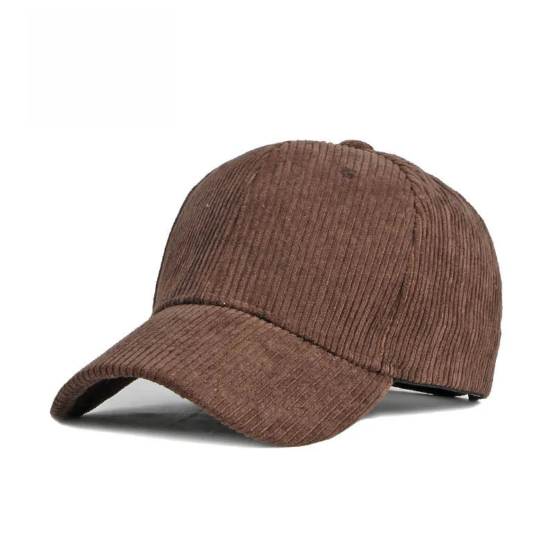 Corduroy Baseballkappe | Damen & Herren Baumwolle Einfarbige Sonnenkappe | Herbst Warm Hip Hop Snapback Anglerhut Kaufschwan® Kaffee