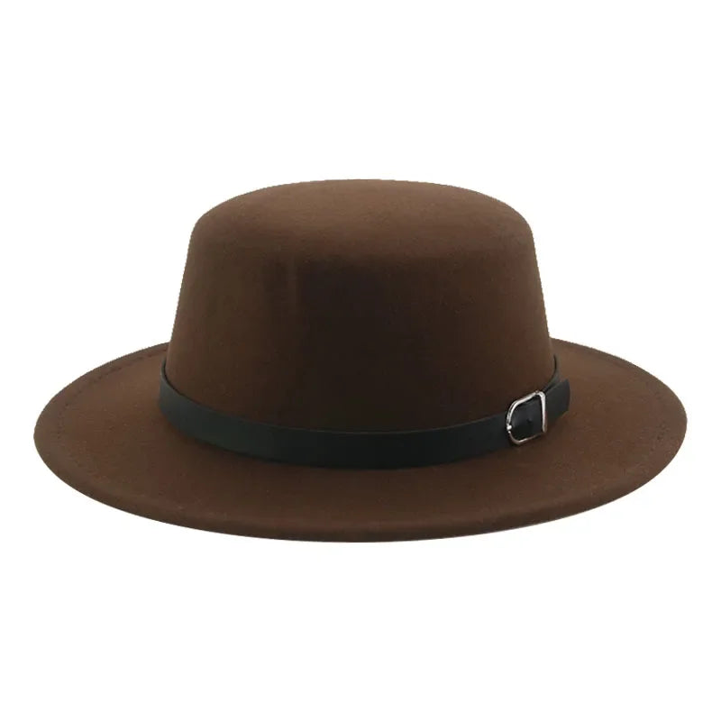Gefilzter Herren Hut – Einfarbiger Klassischer Fedora mit Gürtelband, Casual & Formeller Winterhut