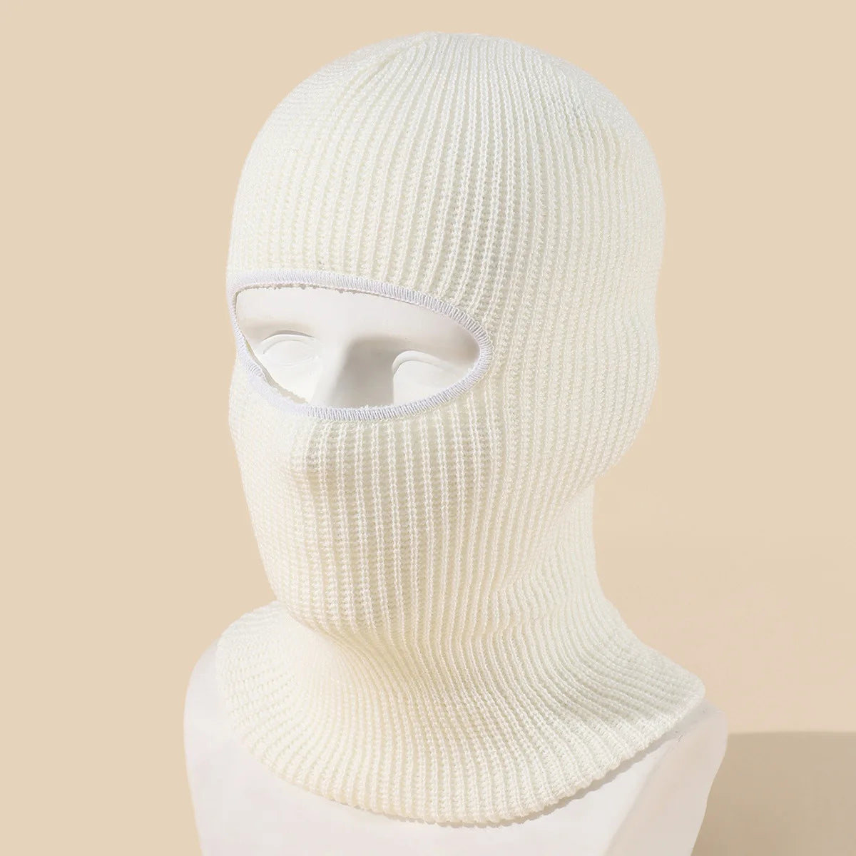 Unisex 1-Loch Skimaske Balaclava – Gestrickte Vollgesichts-Beanie Mütze | Winddichte Wintermütze für Damen & Herren beim Radfahren & Outdoor