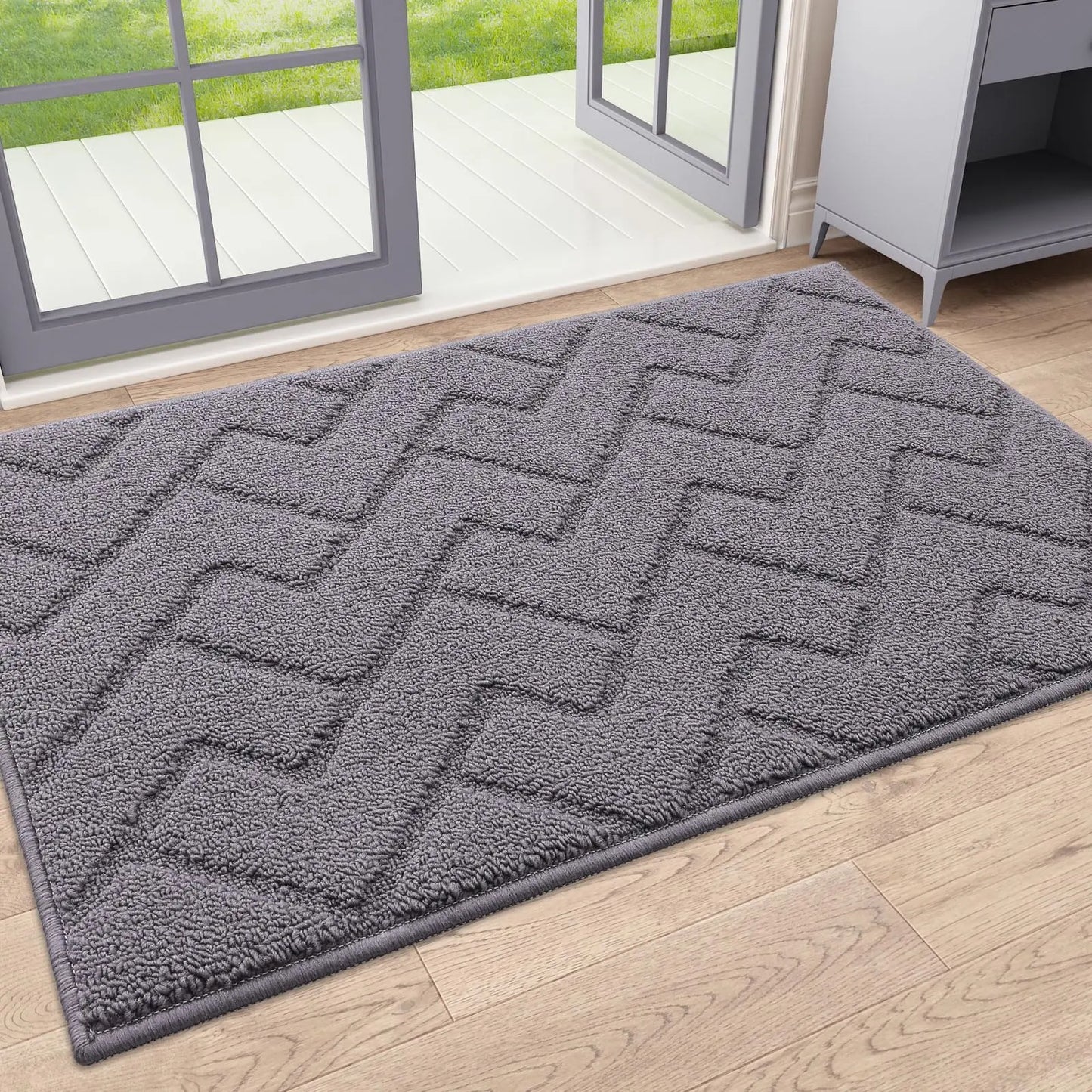 Rutschfeste Türmatte – Wasserdichte & Schmutzabweisende Küchenmatte für Innenbereiche Kaufschwan® Grau 43X76cm