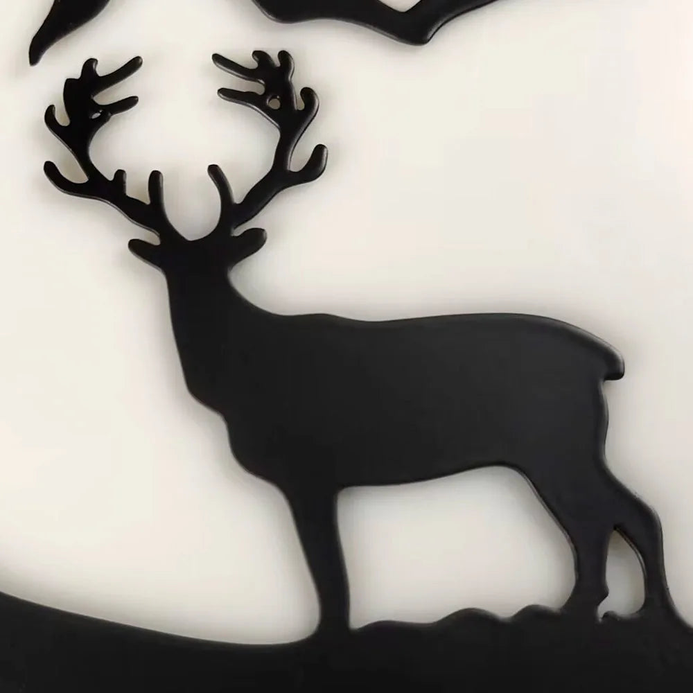 Metall Hirsch Wandbild – Rustikale Wald Berg Hütten Dekoration Kaufschwan®