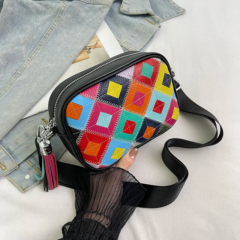 Kleine Bunte Ledertasche – Luxus Damen Handtasche, Crossbody & Schultertasche in Hochwertiger Verarbeitung