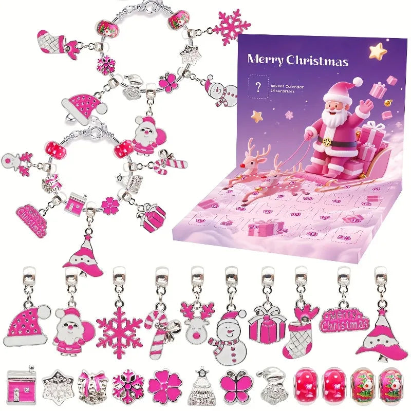 Schmuck-Adventskalender – 24-Tage-Weihnachtskalender mit Überraschungen & Bastelset für Selbstgemachte Armbänder