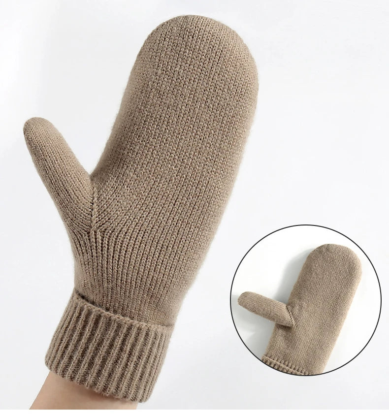 Strickhandschuhe Winter – Doppel-Layer Samt Gefüttert | Warme Verdickte Vollfinger Winterhandschuhe für Damen & Herren Kaufschwan®