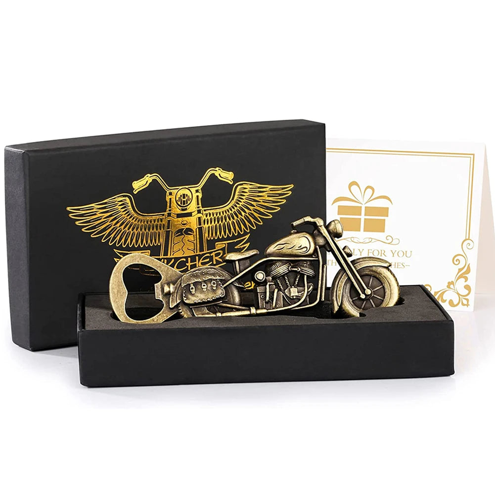 Motorrad Flaschenöffner – Bronze Metall Bar Werkzeug Geschenk für Männer Kaufschwan® Bronze mit Box