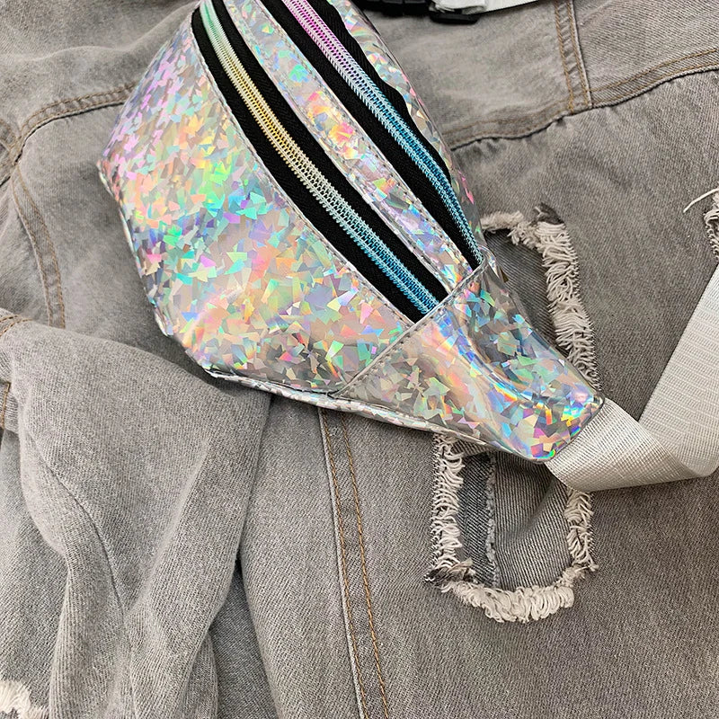 Holografische Gürteltasche – Laser PU Leder Hüfttasche | Reise Bum Bag, Crossbody Schultertasche für Damen & Mädchen Kaufschwan®