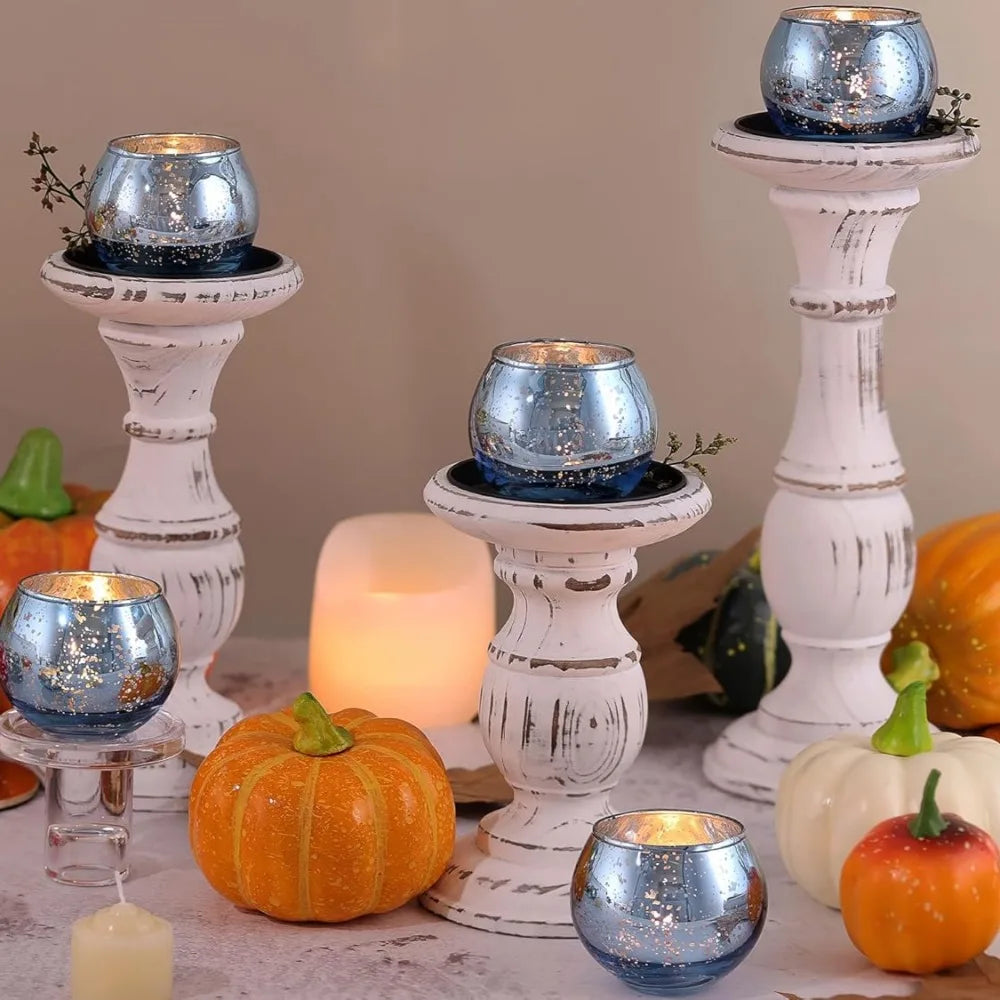 6 / 12 Stück Mercury Glas Teelichthalter – Bunte Kreative Kerzenhalter für Wohndeko, Hochzeit & Party Tischdekoration Kaufschwan®