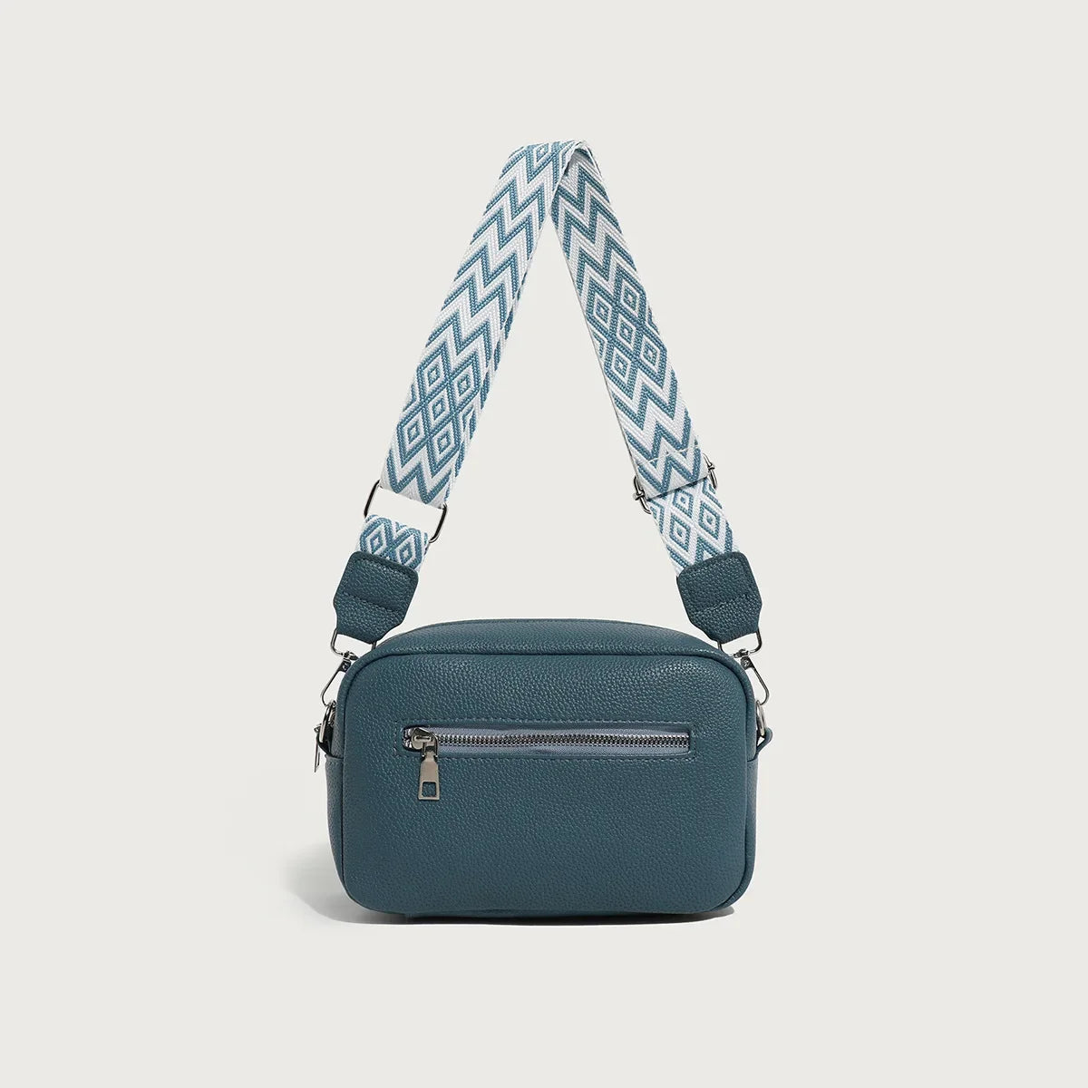 Modische Schultertasche mit Breitem Riemen – Damen Kleine Quadratische PU Leder Handtasche mit Reißverschluss & Handyfach Kaufschwan®