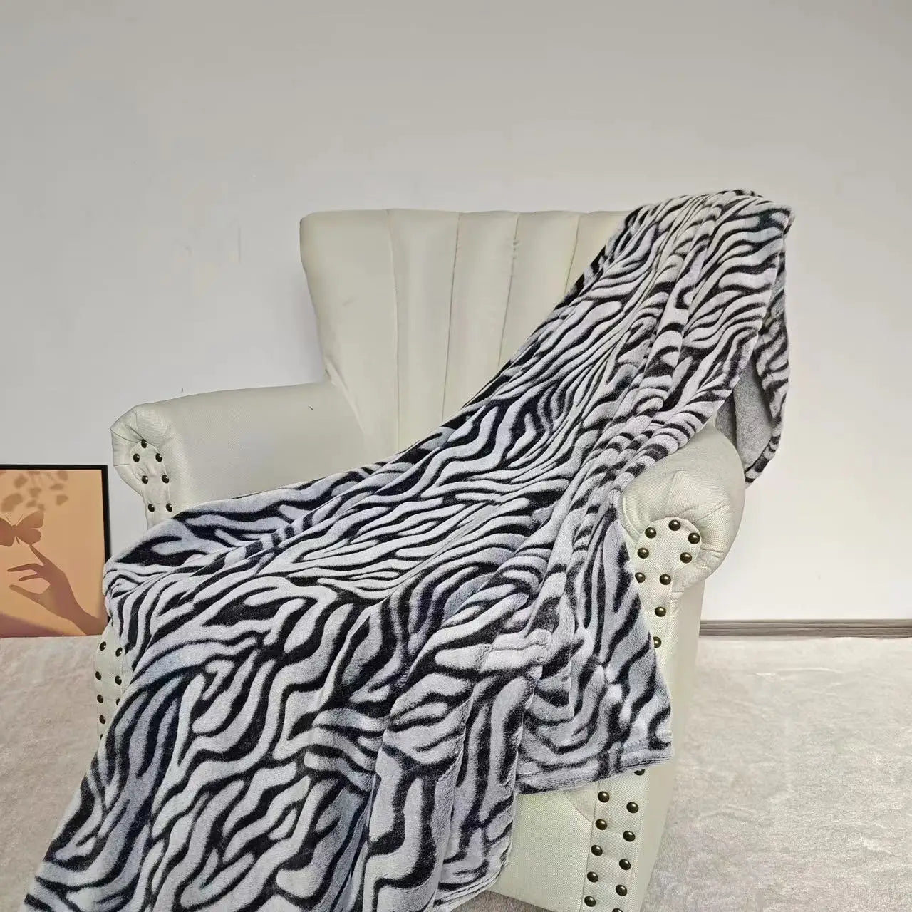 3D Zebra Flanell Fleece Zwillingsdecke – Leicht, superweich & gemütlich mit Gepardenmuster für Couch, Sofa & Bett Kaufschwan®