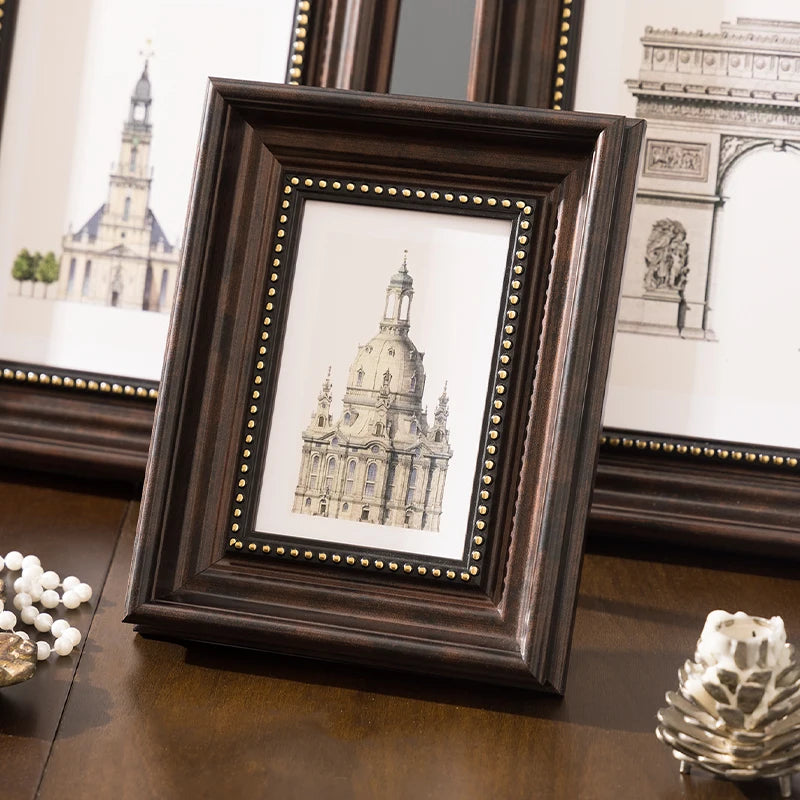 Vintage Antiker Bilderrahmen – Holzoptik Rustikale Tischdekoration Kaufschwan®