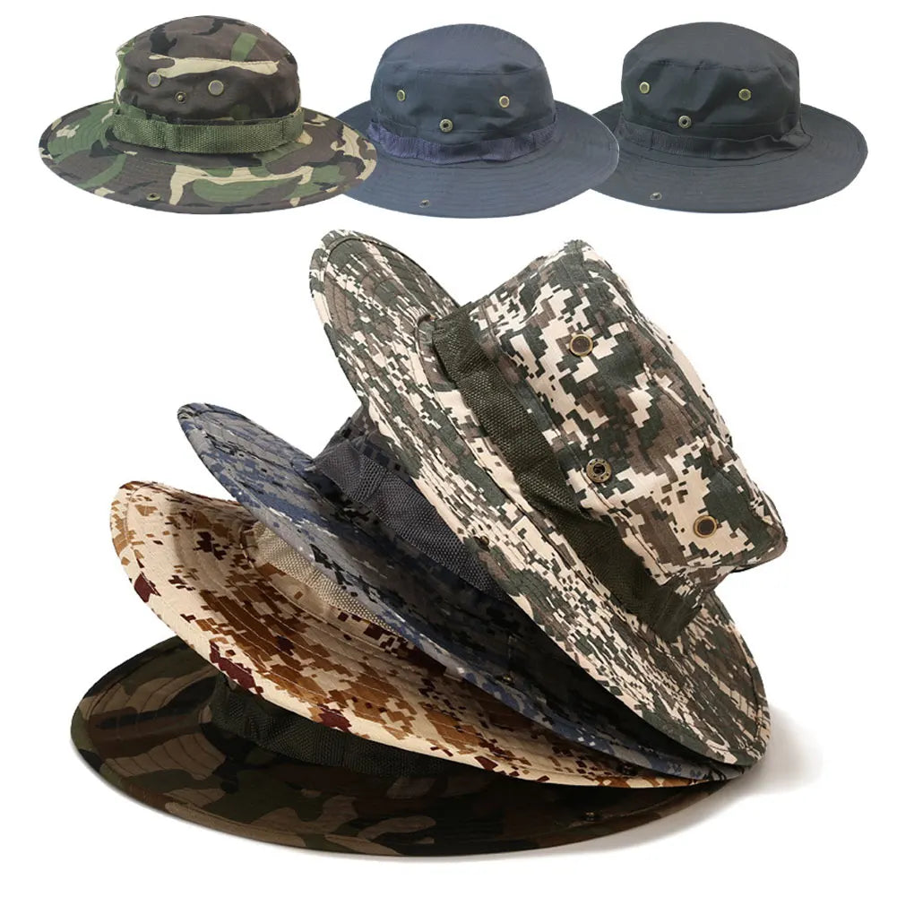Sonnenhut Anglerhut für Herren – Camouflage Outdoorhut, Sonnenschutz für Jagd, Angeln, Wandern & Camping Kaufschwan®