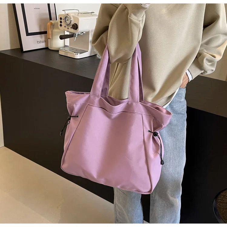 Casual Fashion Tote Bag mit Großer Kapazität – Damen Schultertasche für Reisen & Alltag | Ästhetische Handtasche mit Kordelzug Kaufschwan®