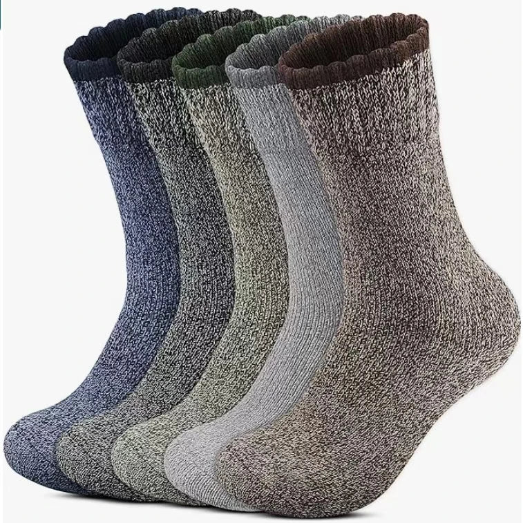 5 Paare Herren Merinowollsocken | Extra Dicke Thermo-Wandersocken für Kaltes Wetter Kaufschwan® 5 Paare Set 2 EU 39-45