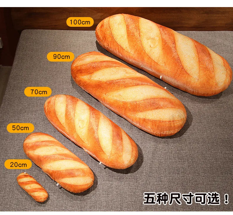 Französisches Baguette Plüschkissen | Weiches Gefülltes Lebensmittel Plüschie | 20-100cm | Partydeko, Schlafbegleiter & Geschenk Kaufschwan®