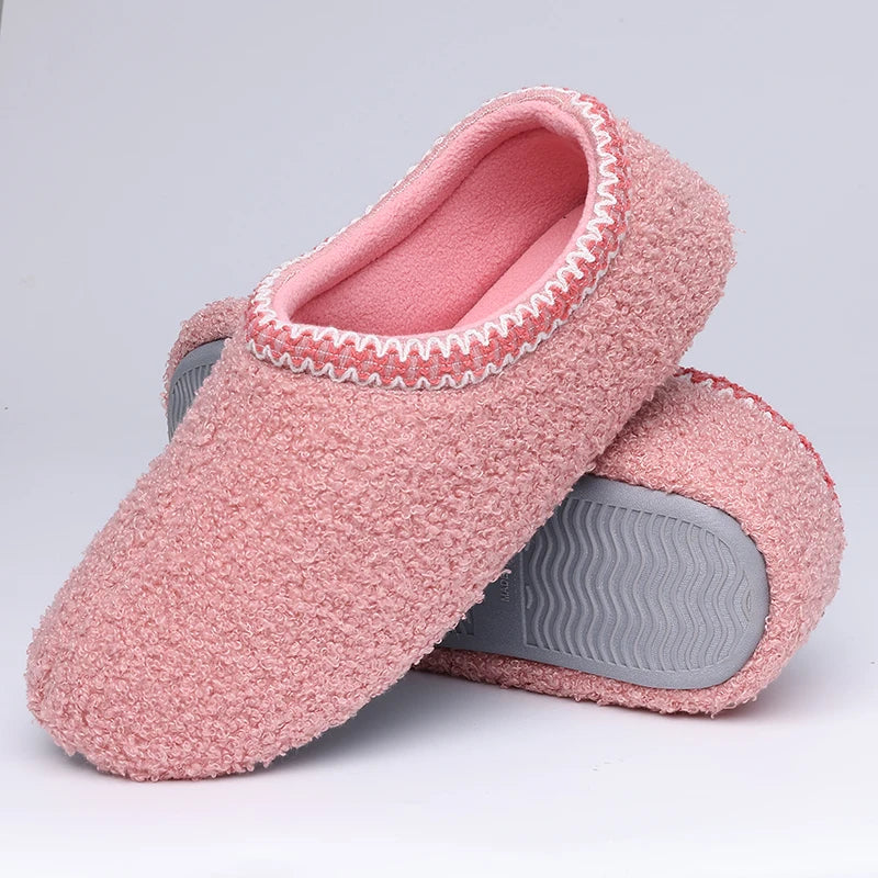 Winter-Hausschuhe für Damen | Warme Modische Flache Schuhe | Rutschfeste & Verschleißfeste Outdoor-Slipper Kaufschwan® Pink 41