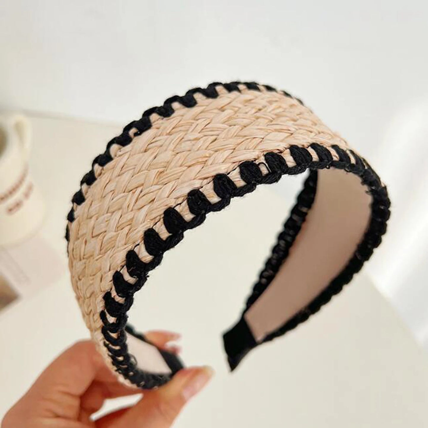 Strohgeflochtener Haarreif – Modischer Sommer-Turban-Haarreifen für Damen | Leichtes Haaraccessoire für Erwachsene