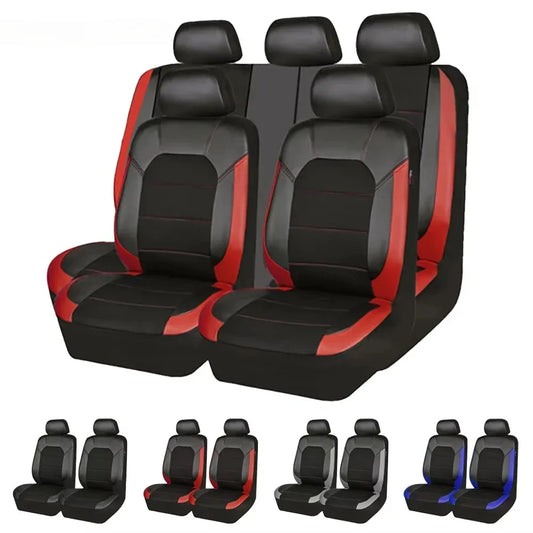 Universelles PU-Leder Autositzbezug-Set – Vollschutz für vorne & hinten, passend für 5-Sitzer Autos & LKWs Kaufschwan®