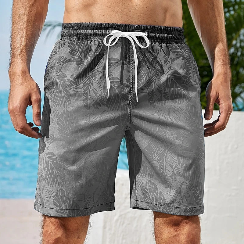 Herren Strandshorts mit Farbverlauf & Palmenmotiv – Hawaii Boardshorts | Lockerer Harajuku Style Sommer Badehose