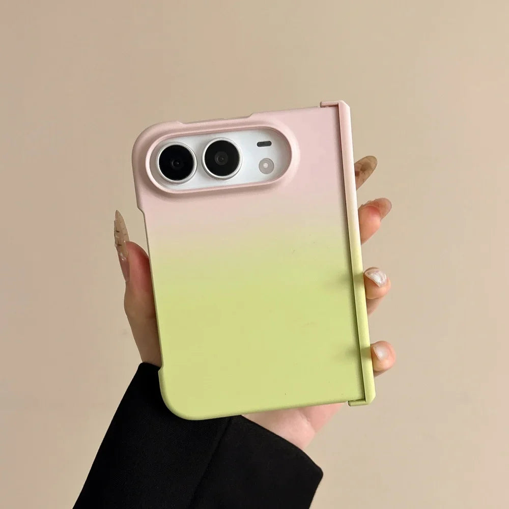 Luxuriöse Schlanke Schutzhülle mit Farbverlauf für iPhone Duo – Matte Hart-PC-Hülle mit Stoß- und Scharnierschutz Kaufschwan®